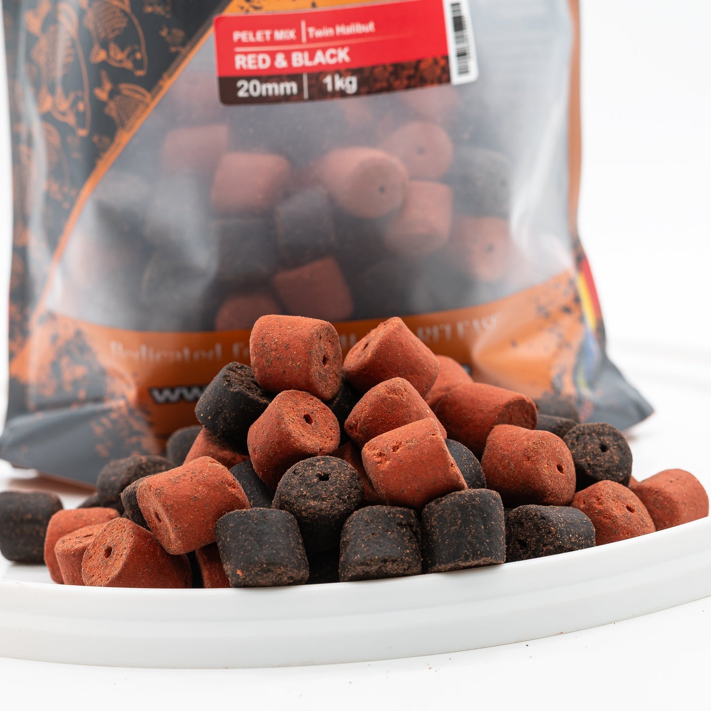 Pelet Mix Twin Halibut 20 mm – Red & Black - Myon Baits