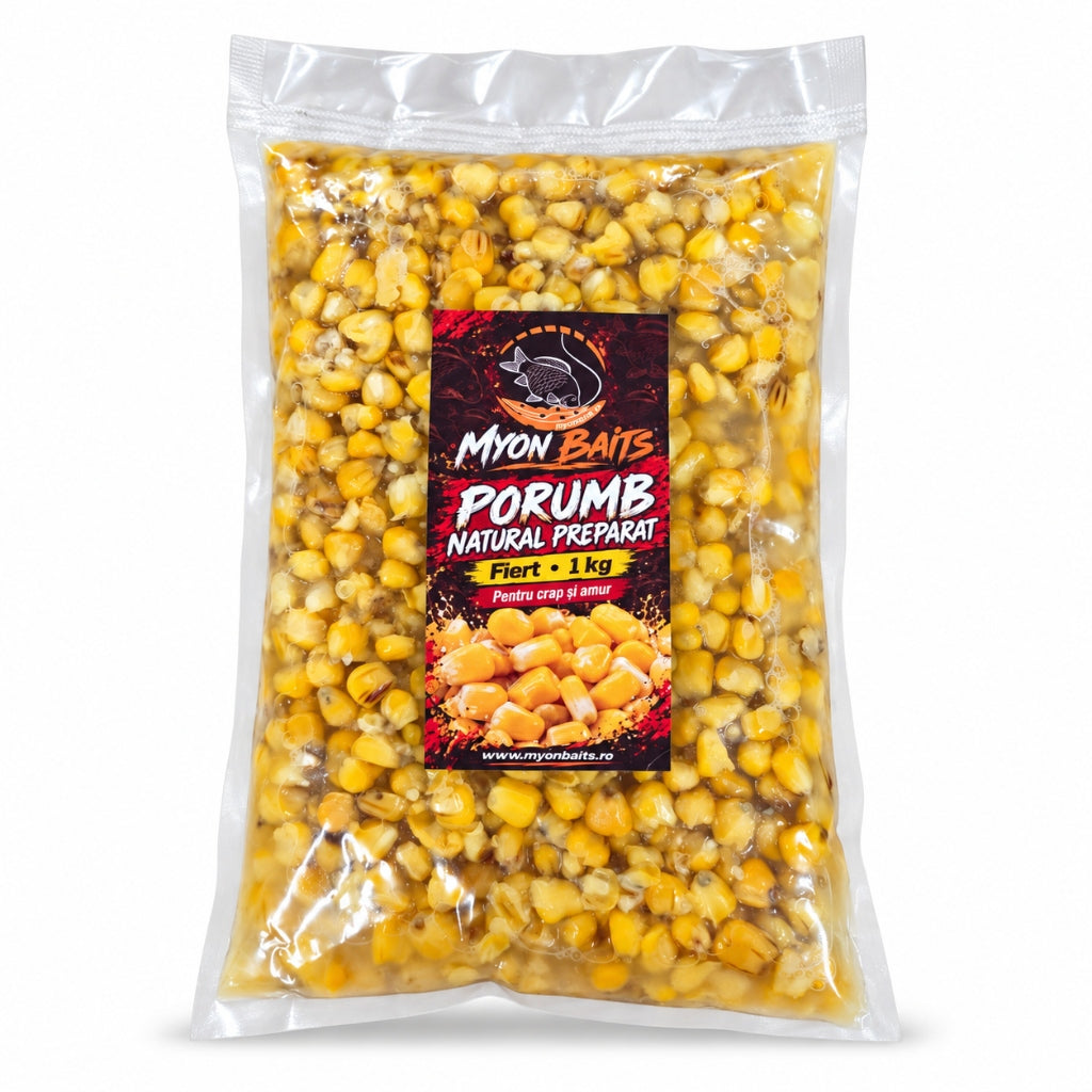 Porumb Natural Preparat Fiert in Lichid Propriu 1 kg Myon Baits pentru crap si amur