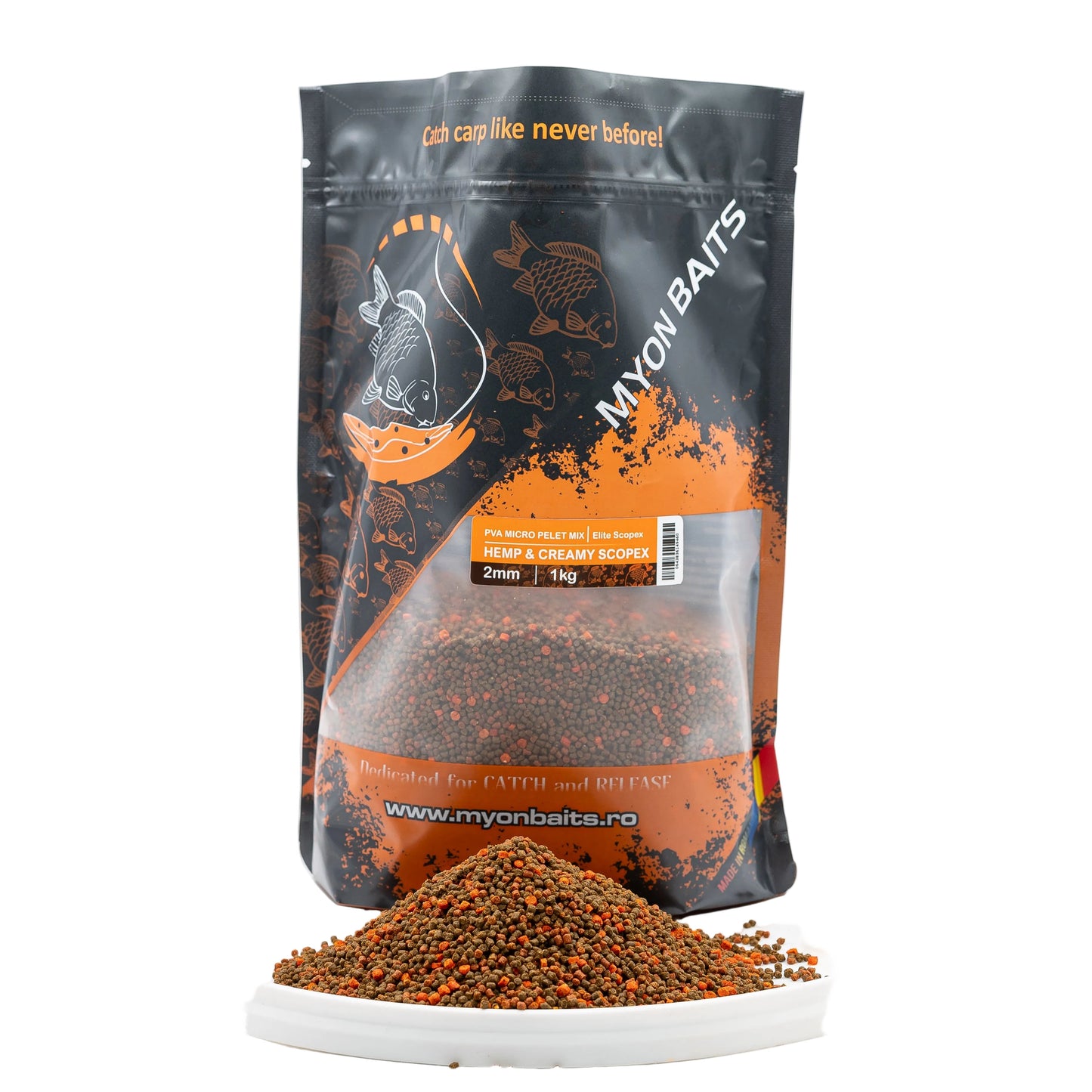 PVA Micro Pelet Mix Elite Scopex 2 mm – Hemp & Creamy Scopex - Myon Baits