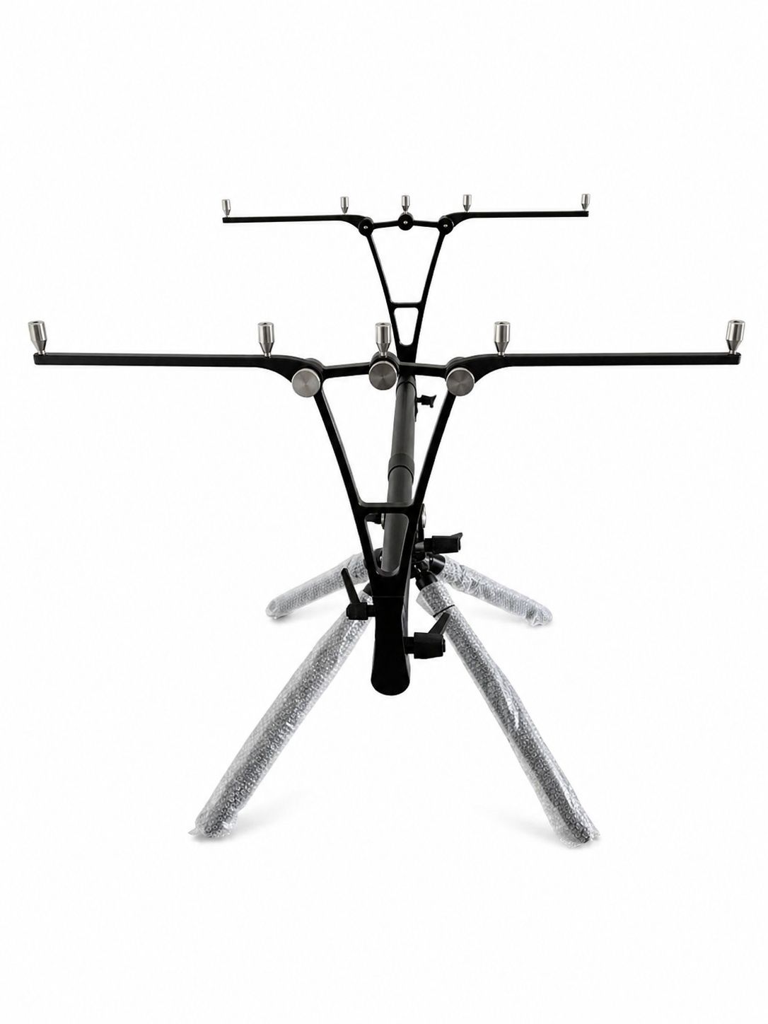 Rod Pod East Shark Premium Biturbo Full Black - Vedere Frontala Montat pe Trepied