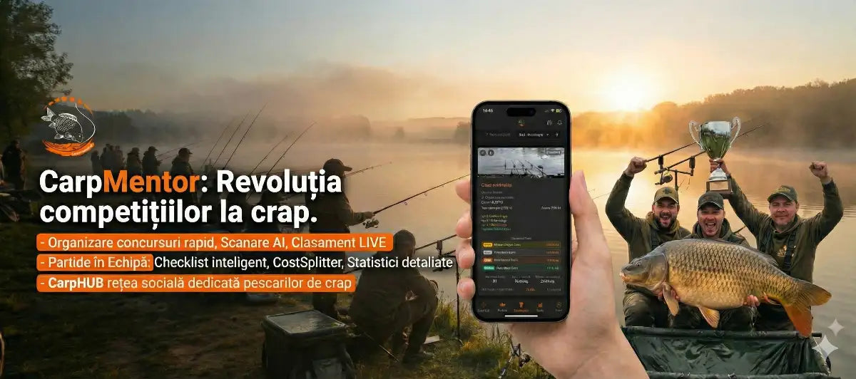 Smartphone negru care afișează interfața aplicației carpmentor