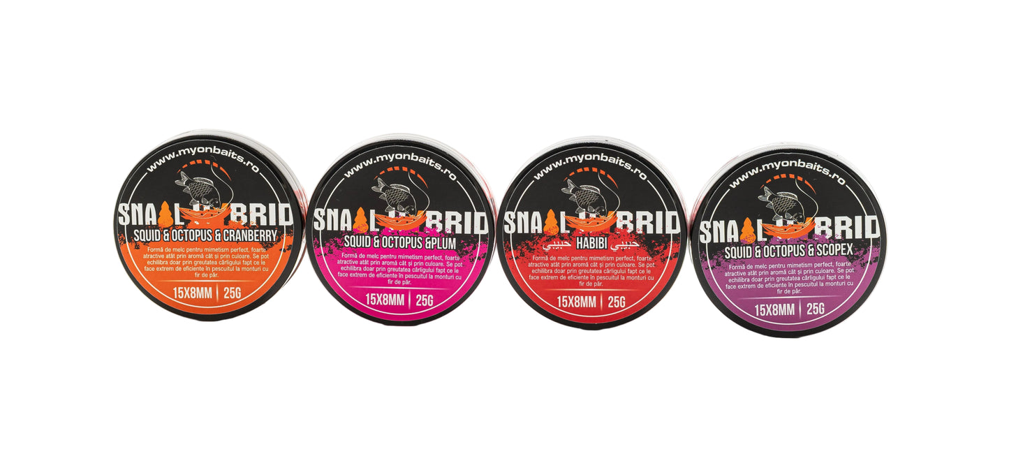 Snail Hybrid Pop Up Master Pack (Set 4 cutii) - 15x8 mm - Myon Baits