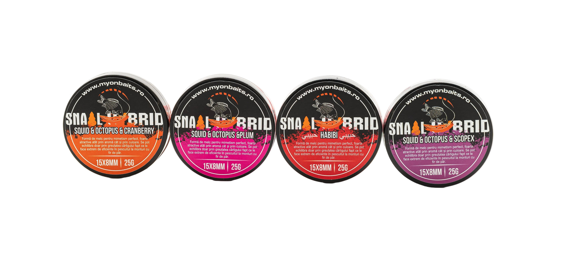 Snail Hybrid Pop Up Master Pack (Set 4 cutii) - 15x8 mm - Myon Baits